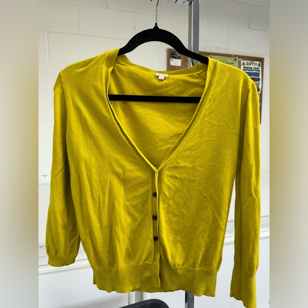 Mustard Color Jcrew Cardigan